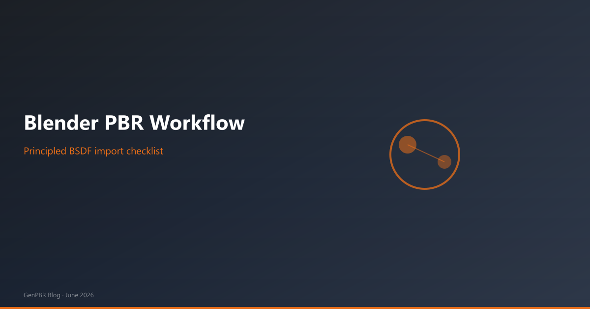Blender PBR texture generator: Principled BSDF import and node setup checklist