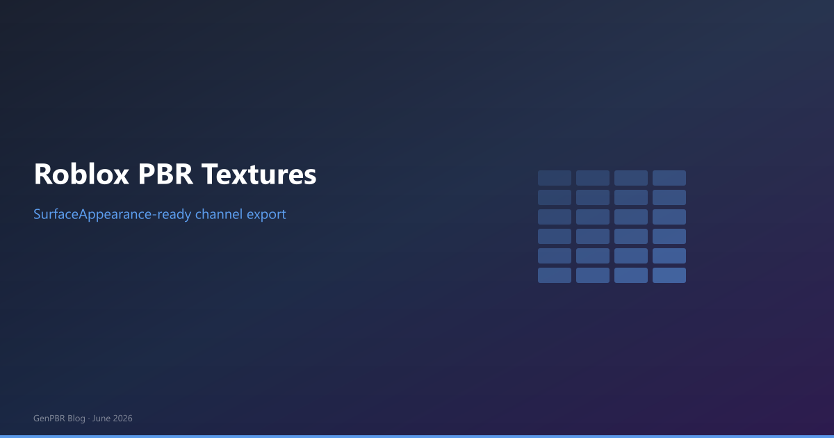 Roblox PBR texture generator: SurfaceAppearance channel handoff from browser to Studio