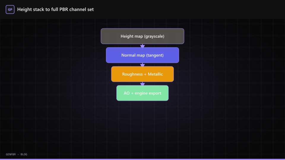 Height-to-normal vs full PBR channel stack