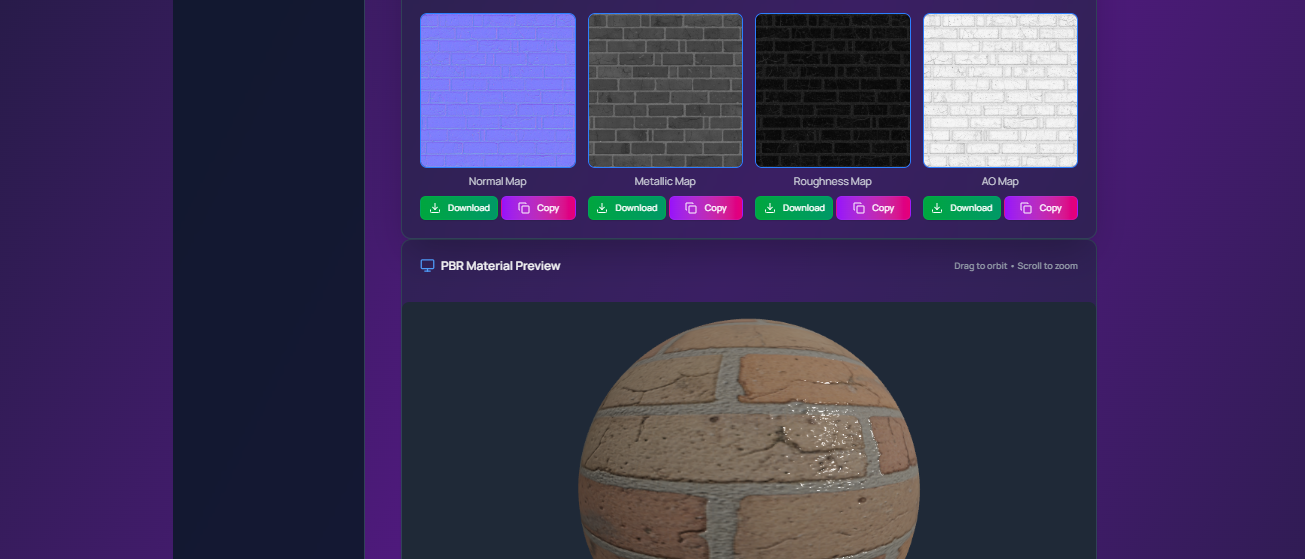 GenPBR Dashboard - Professional PBR texture generation interface with real-time preview